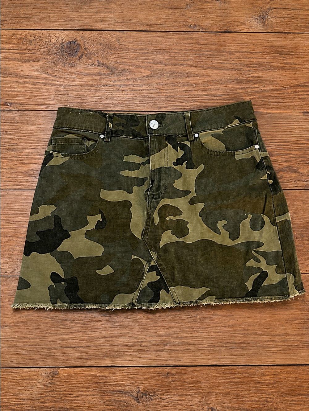 Kendall + Kylie Camo Denim Mini Skirt Size M